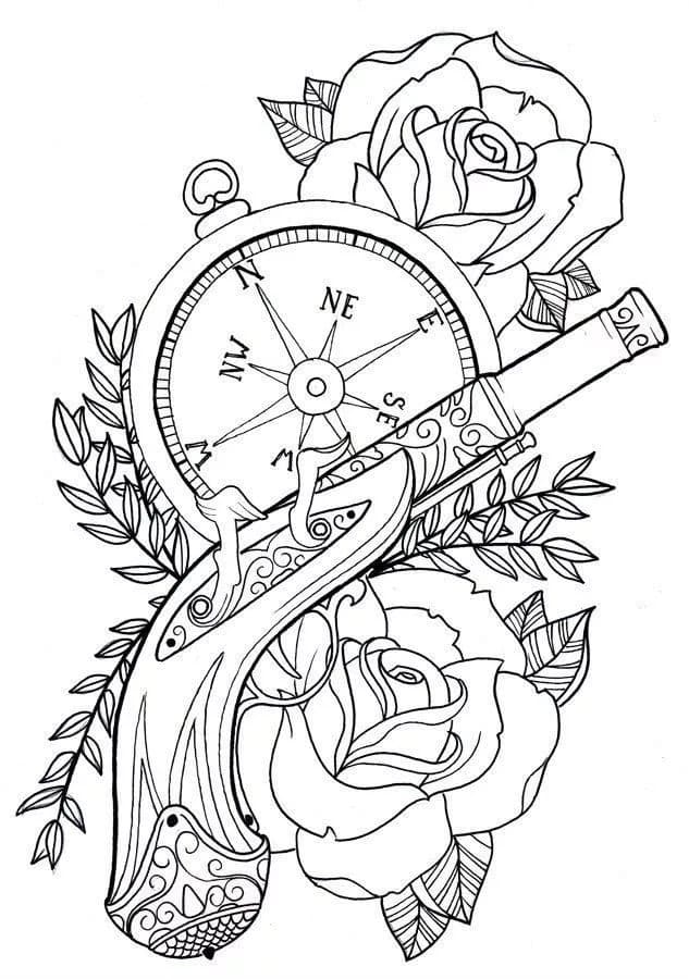 Free Tattoo Coloring Pages for Adults