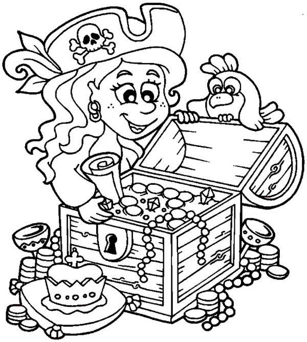 Free Treasure Chest Coloring Pages