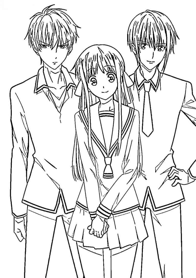 Printable Fruits Basket Coloring Pages