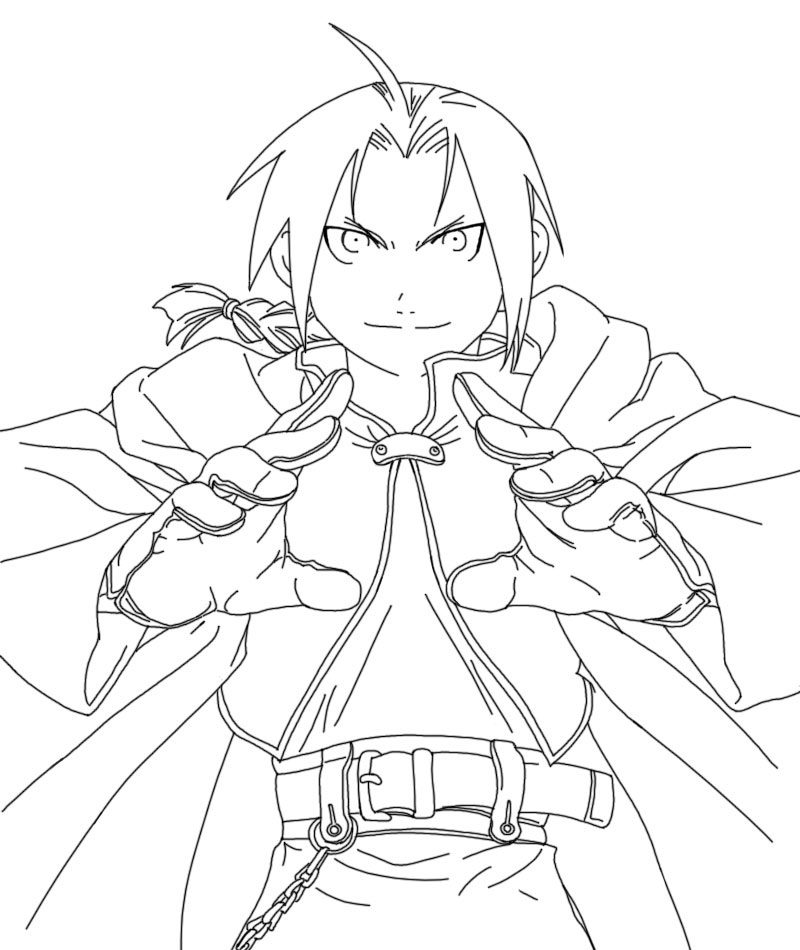 Edward Elric Full Metal Alchemist Coloring Pages