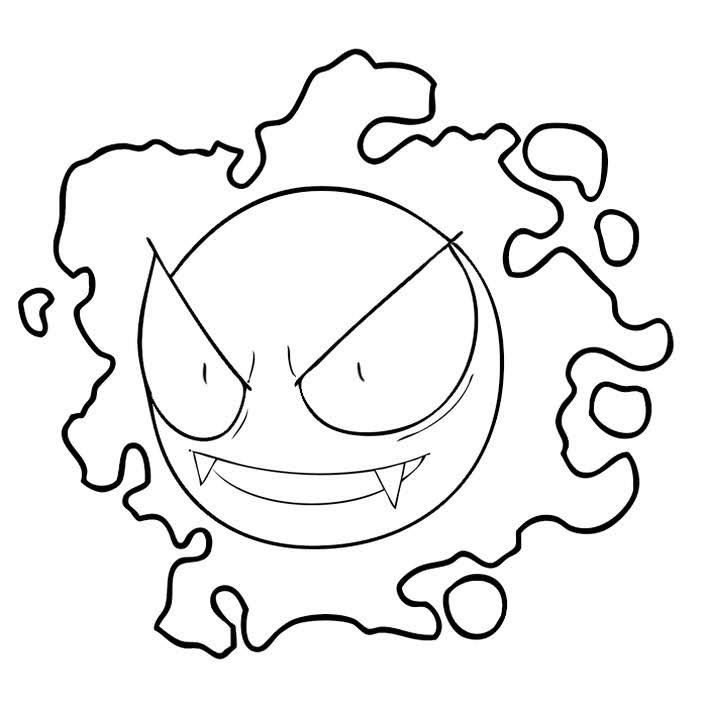 Gastly Coloring Page