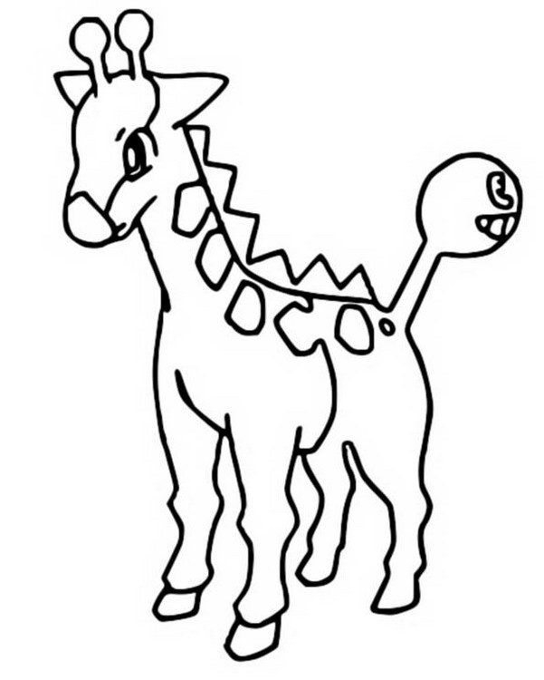 Girafarig Coloring Page