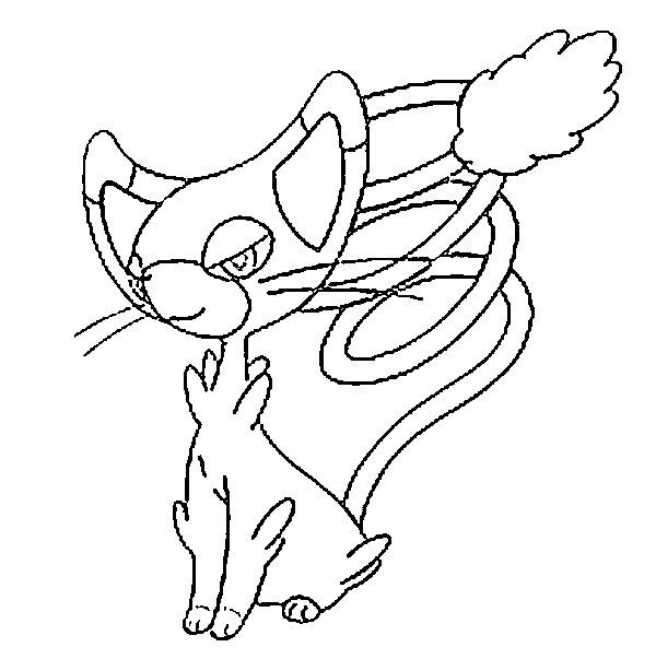 Glameow Coloring Page