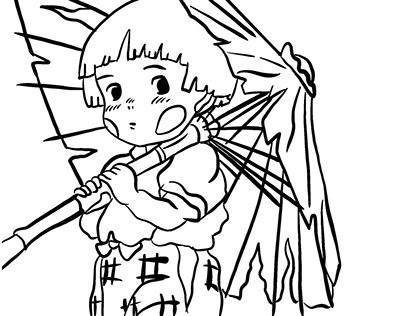 setsuko grave of the fireflies Coloring Page