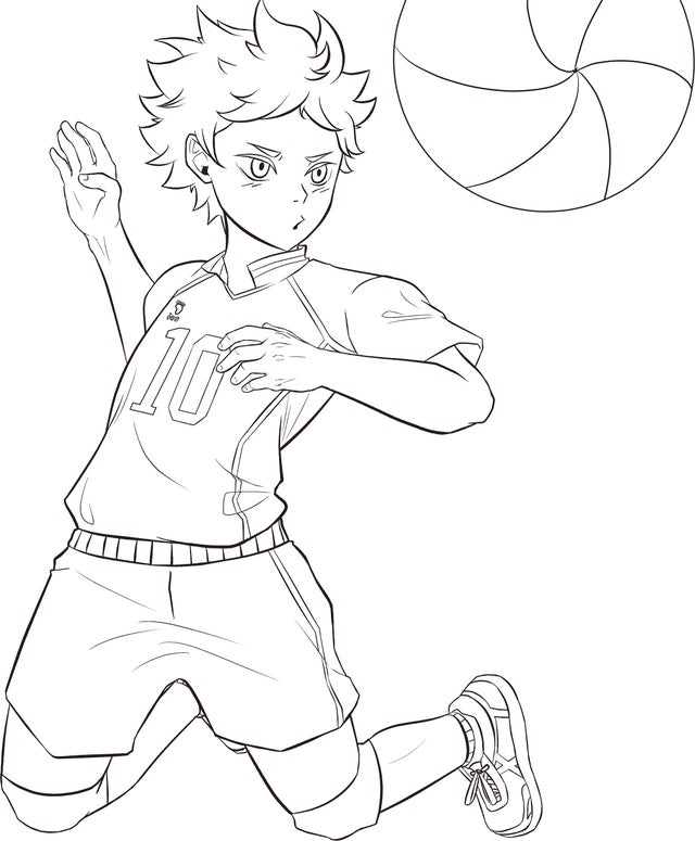 Haikyuu Hinata Spike Coloring Pages