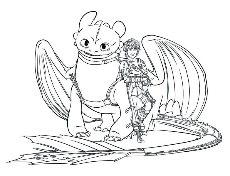 Toothless and Hiccup Coloring Pages