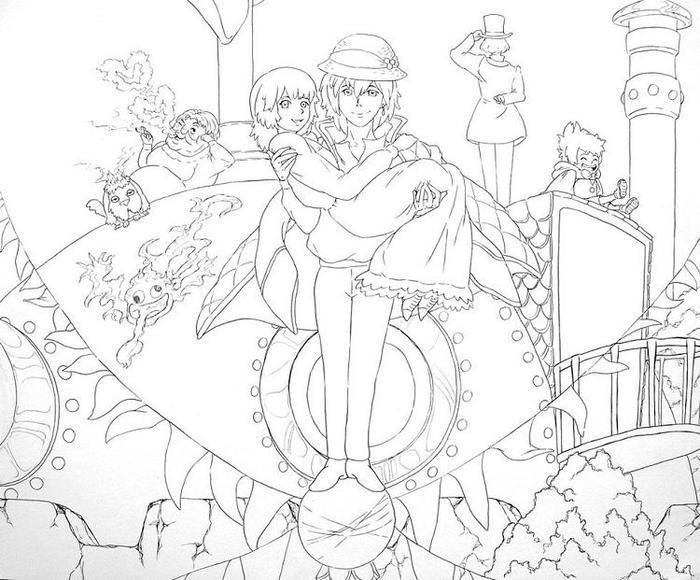 Howl's Moving Castle Coloring Page