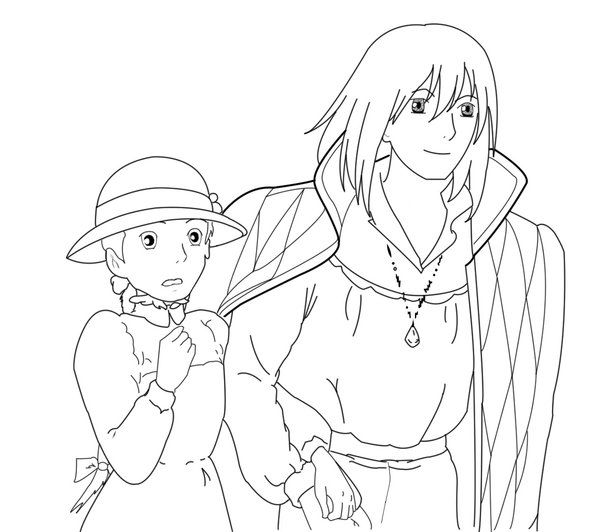 Printable Howl's Moving Castle Coloring Page