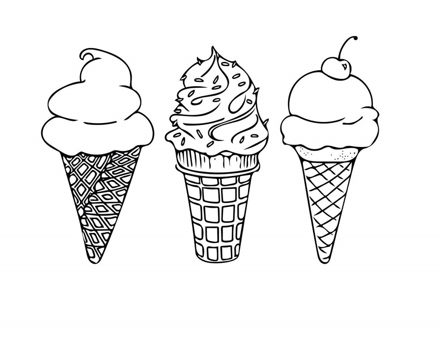 Ice Cream Coloring Page