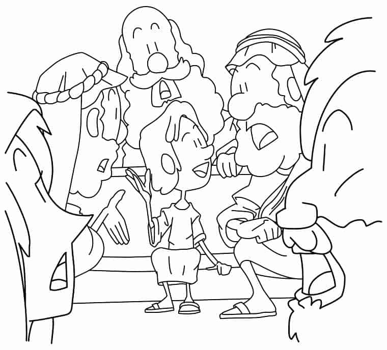 Jesus is Lost in the Temple Coloring Page