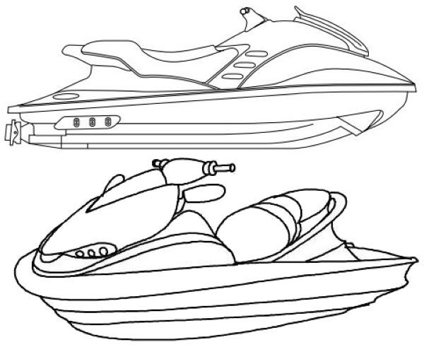 Jet Ski Coloring Page