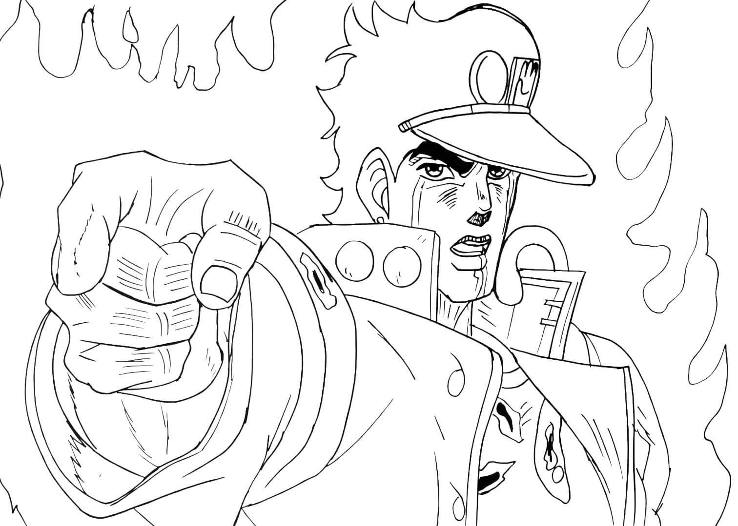 JoJo's Bizarre Adventure Coloring Page Wonder Day