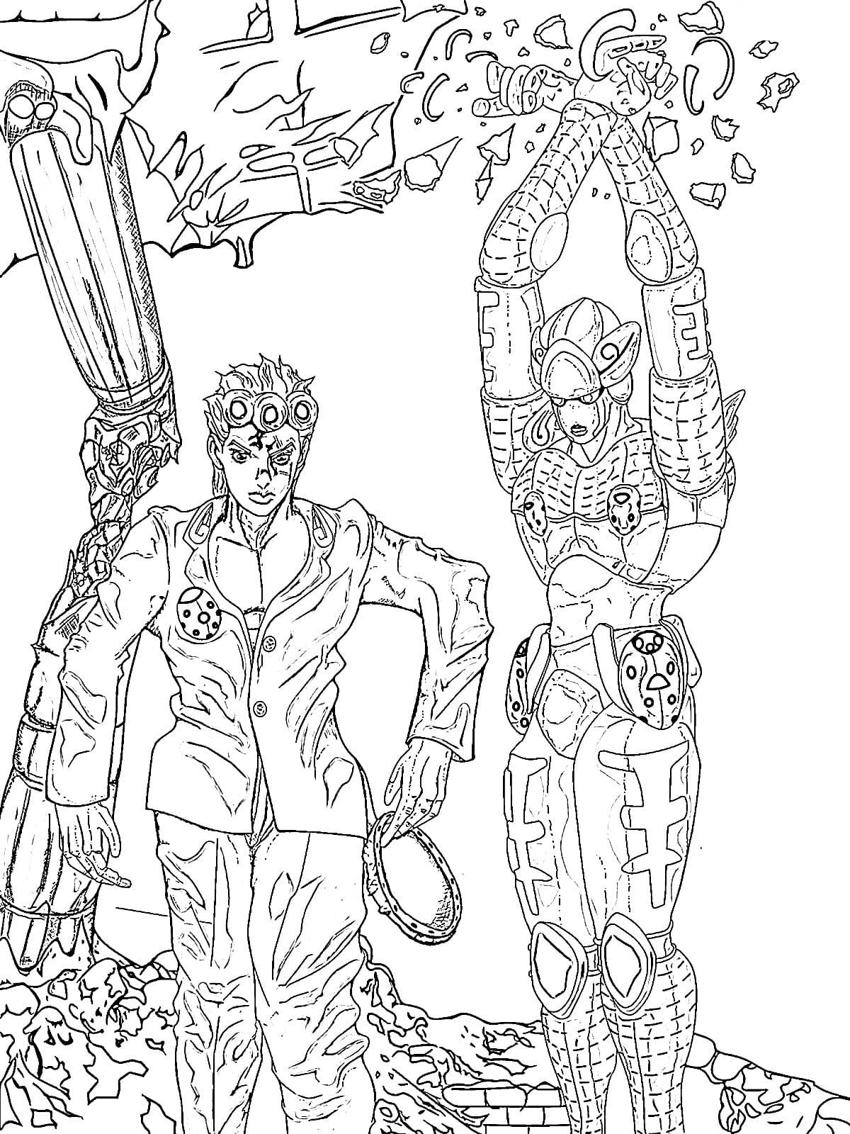 JoJo's Bizarre Adventure Coloring Pages Free