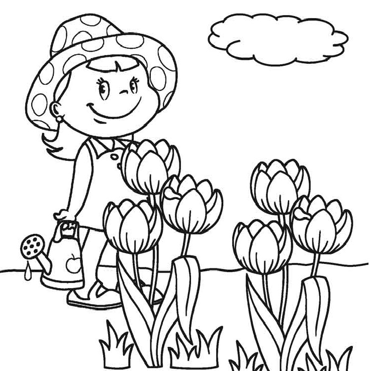 Kids Flower Coloring Pages
