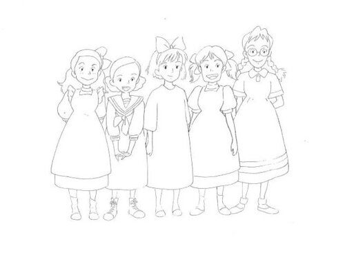 Kiki's Delivery Service Girls Coloring Pages