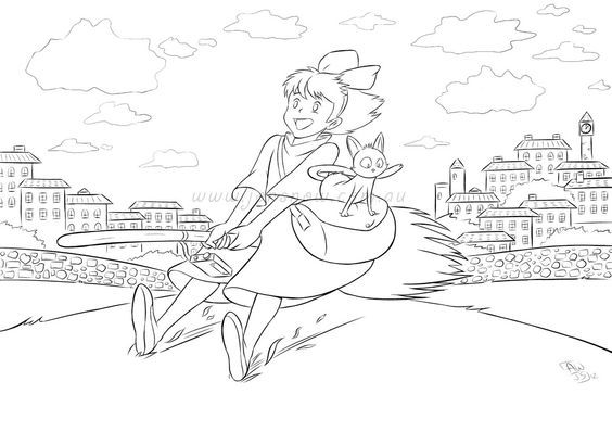 Kiki's Delivery Service Coloring Page free