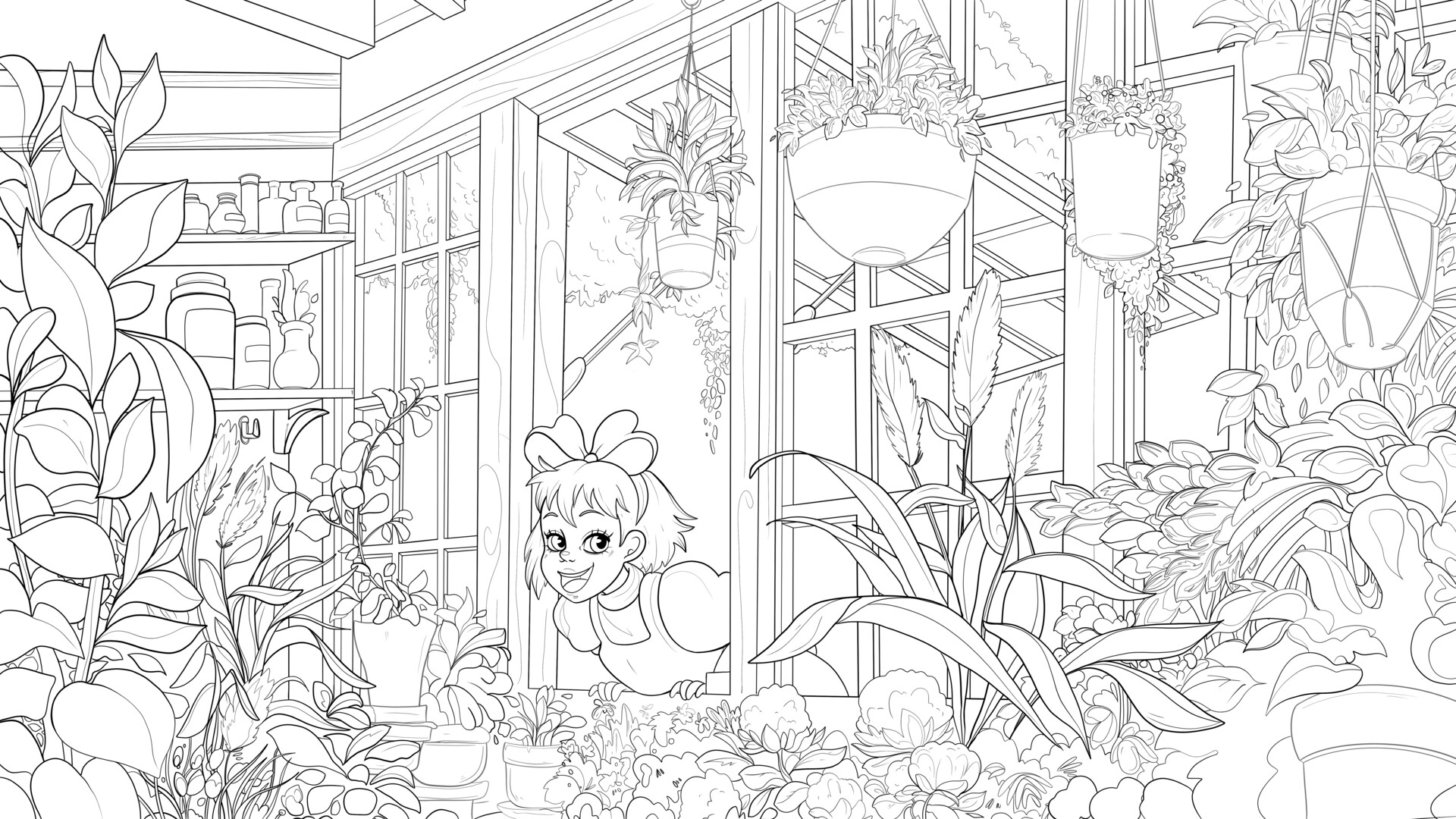 Kiki's Delivery Service Garden Coloring Pages
