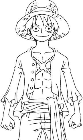 Luffy One Piece Coloring Page | Best One Piece Coloring Page