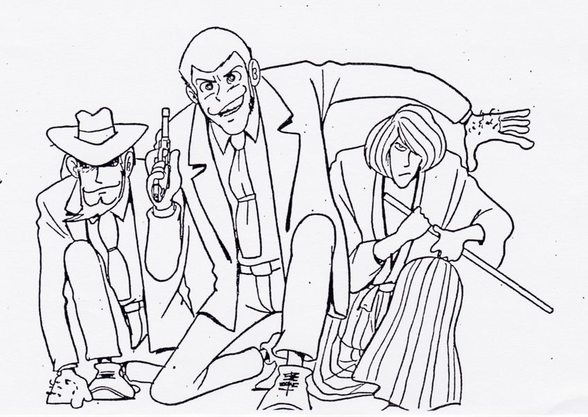 Lupin The Third Coloring Pages Free