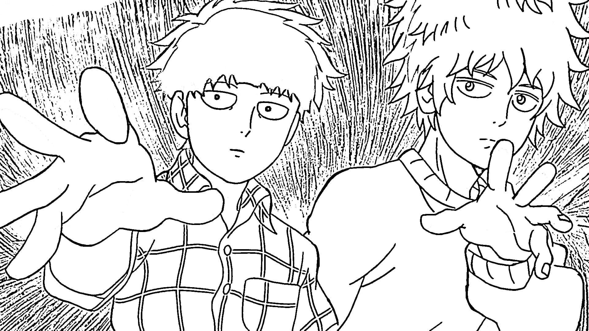 Mob Psycho 100 Boys Coloring Pages