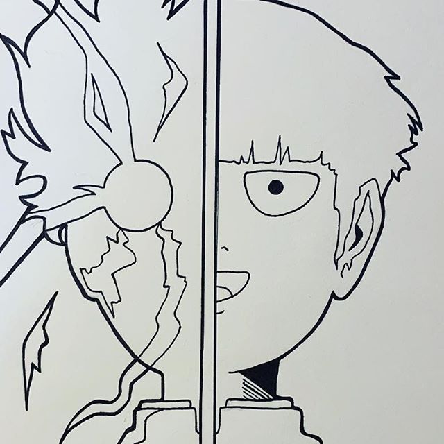 Mob Psycho 100 Coloring Page Free