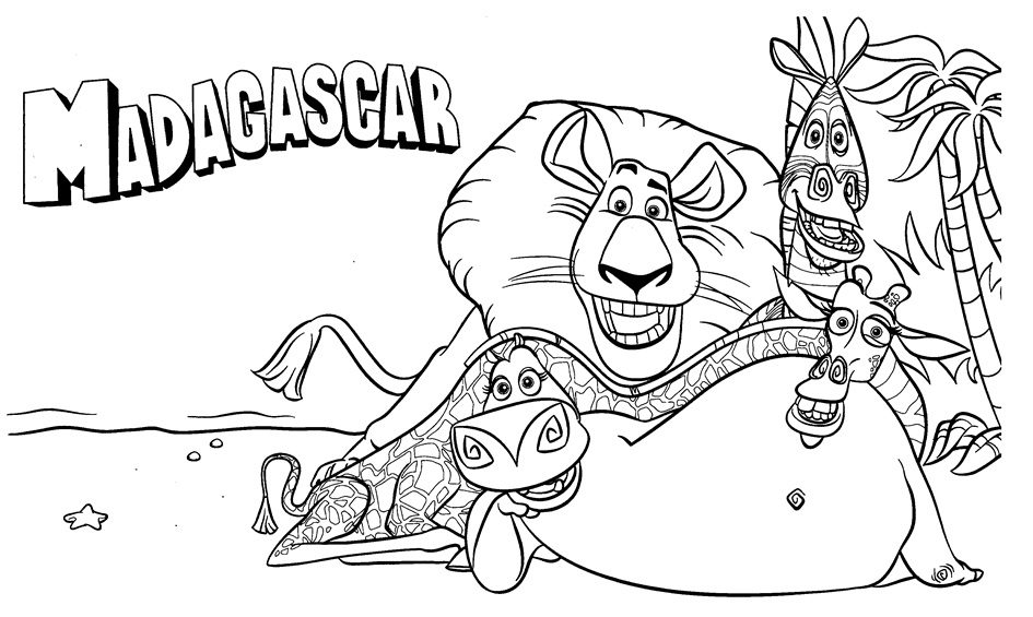 Madagascar Coloring Page For Kids