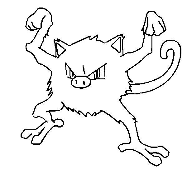 Mankey Coloring Page