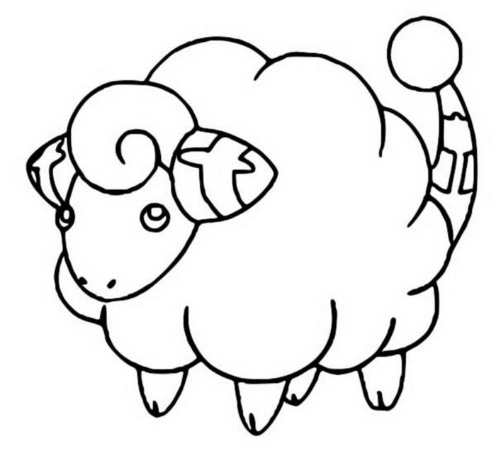 Mareep Coloring Page