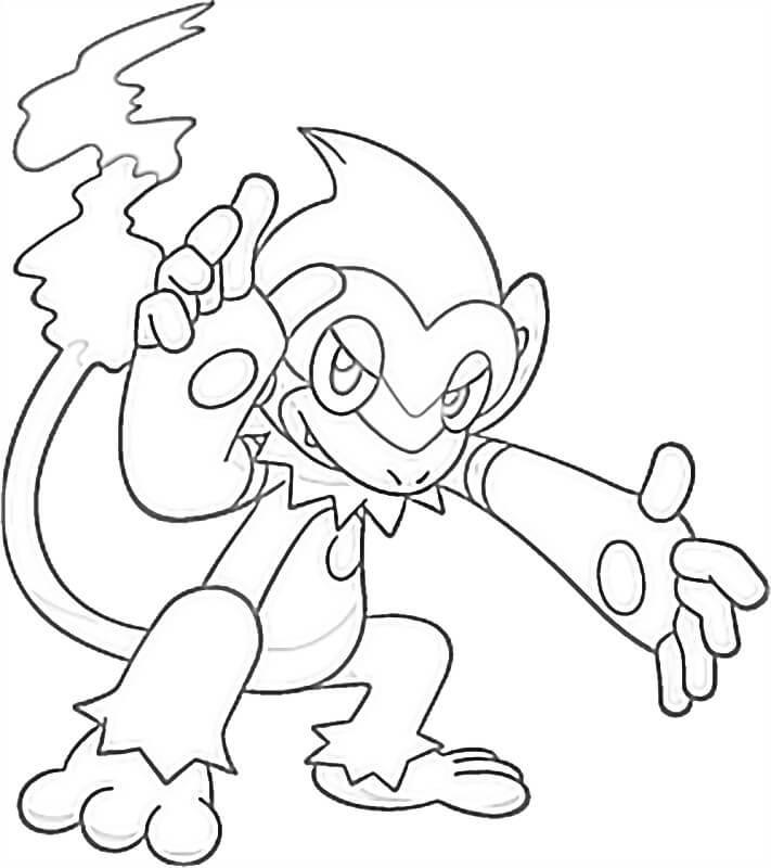 Monferno Coloring Page