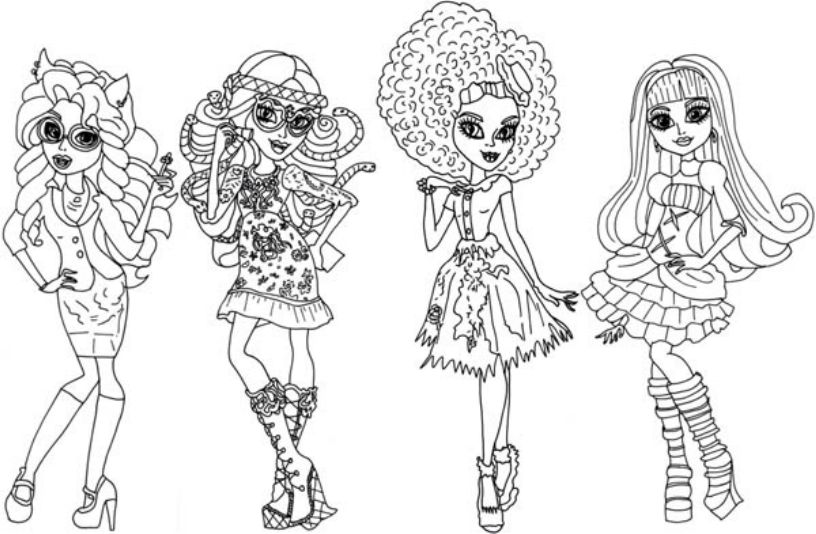 Monster high costumes Coloring Pages