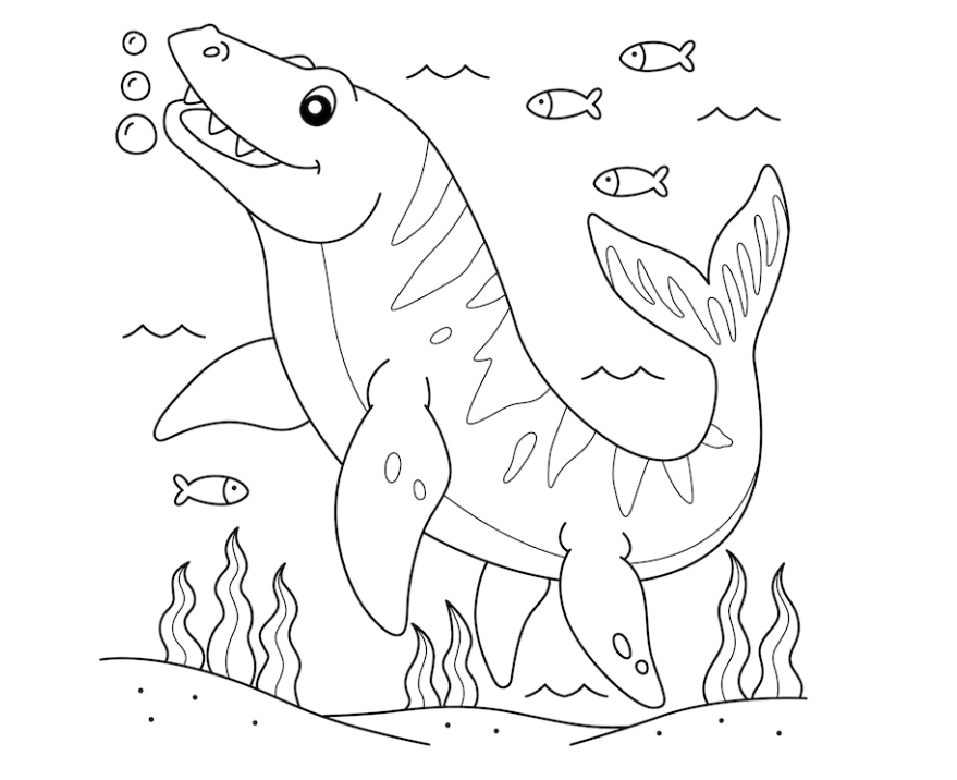 Mosasaurus Dinosaur Coloring Pages