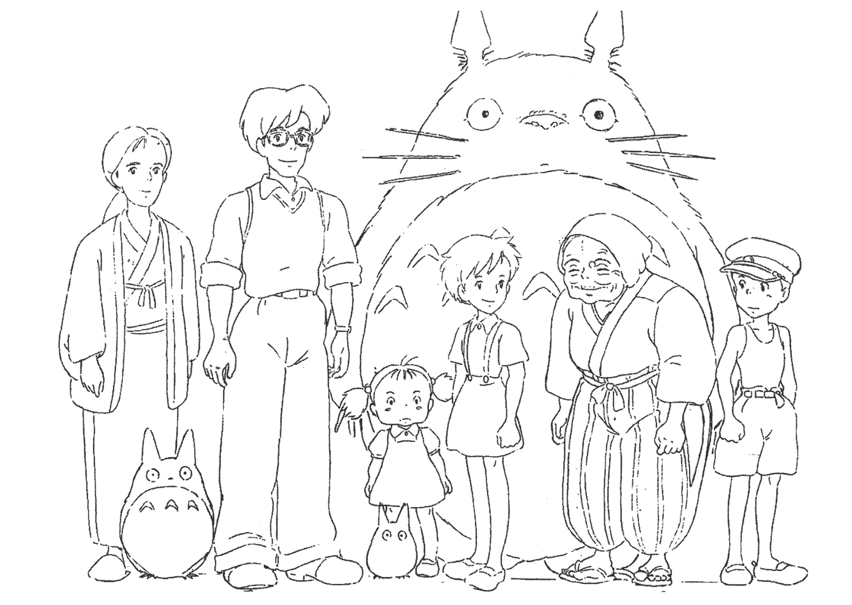 My Neighbor Totoro Characters Coloring Pages