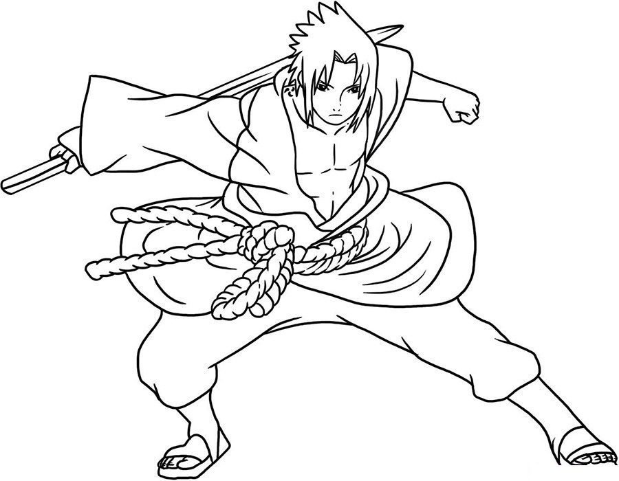 Naruto Sasuki Coloring Page