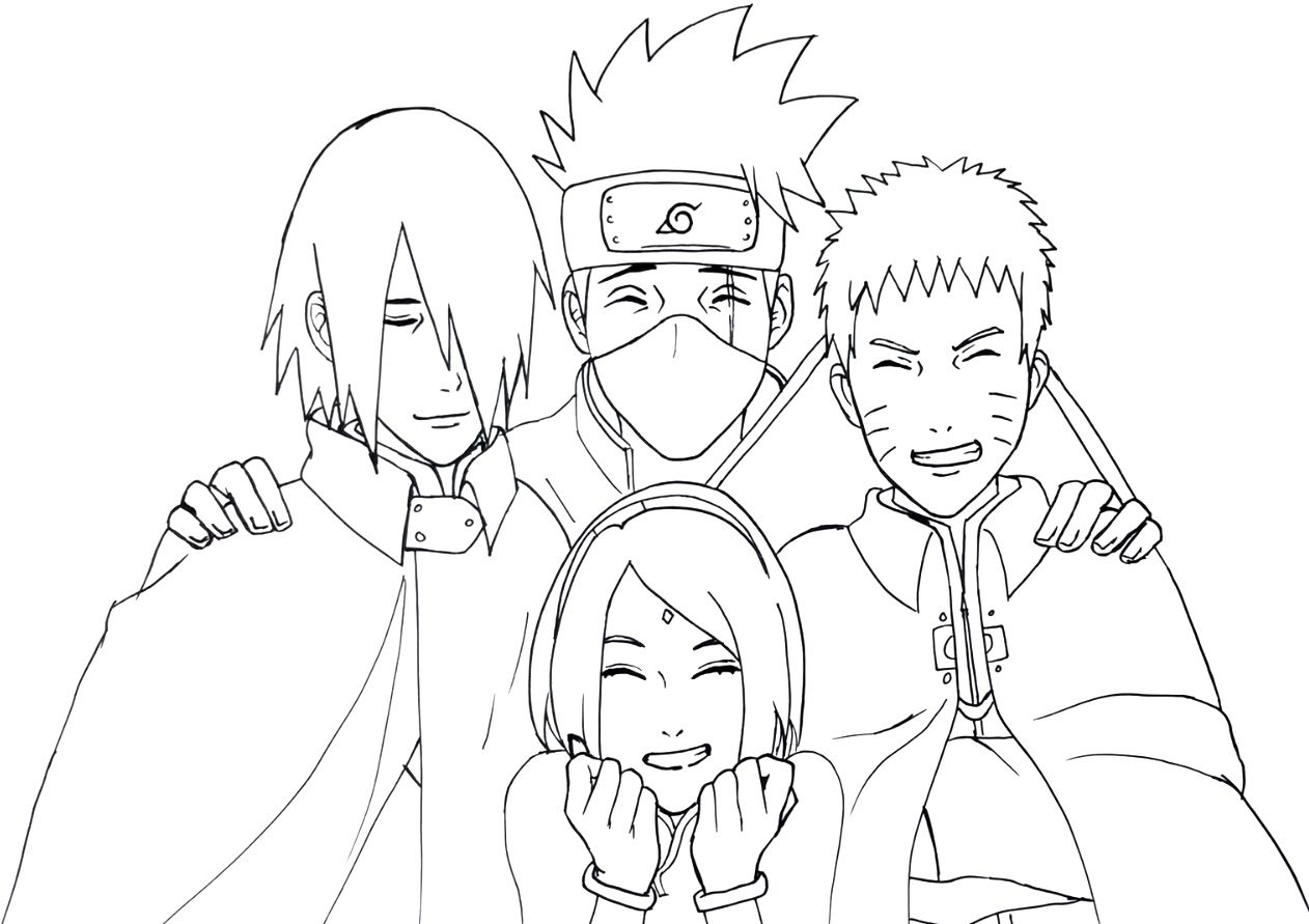 Naruto Team Seven Coloring Page