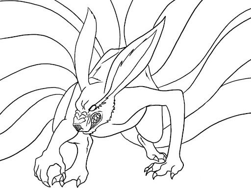 Naruto Nine Tailed Beast Coloring Page
