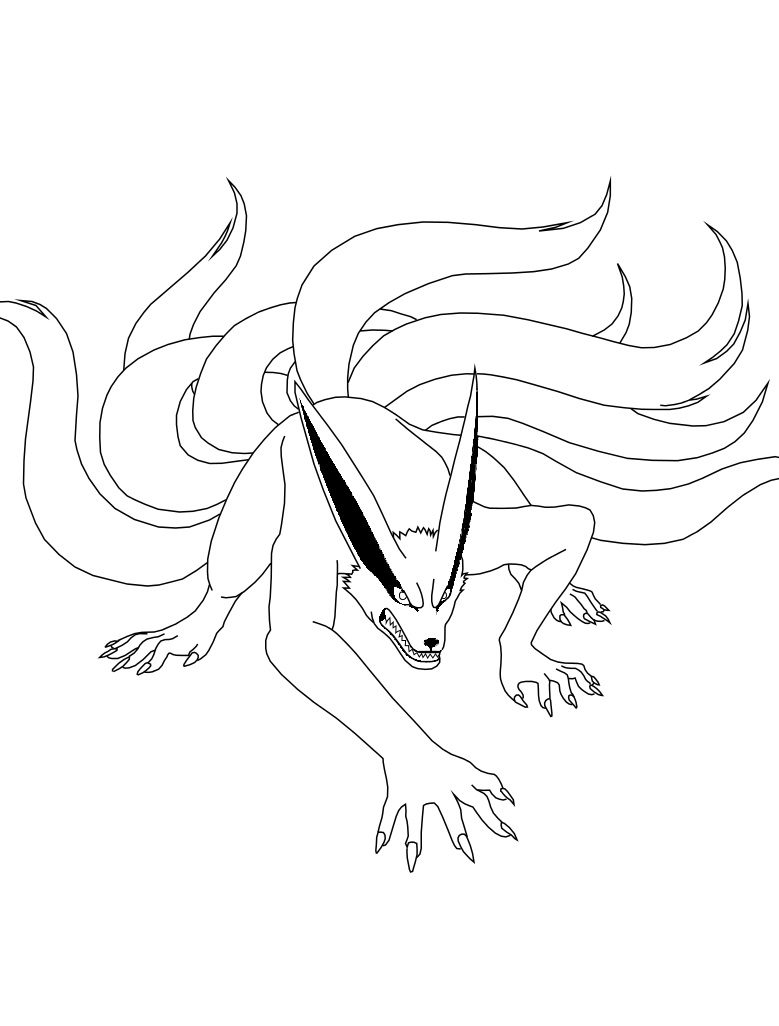 Naruto Nine Tailed Beast Coloring Pages