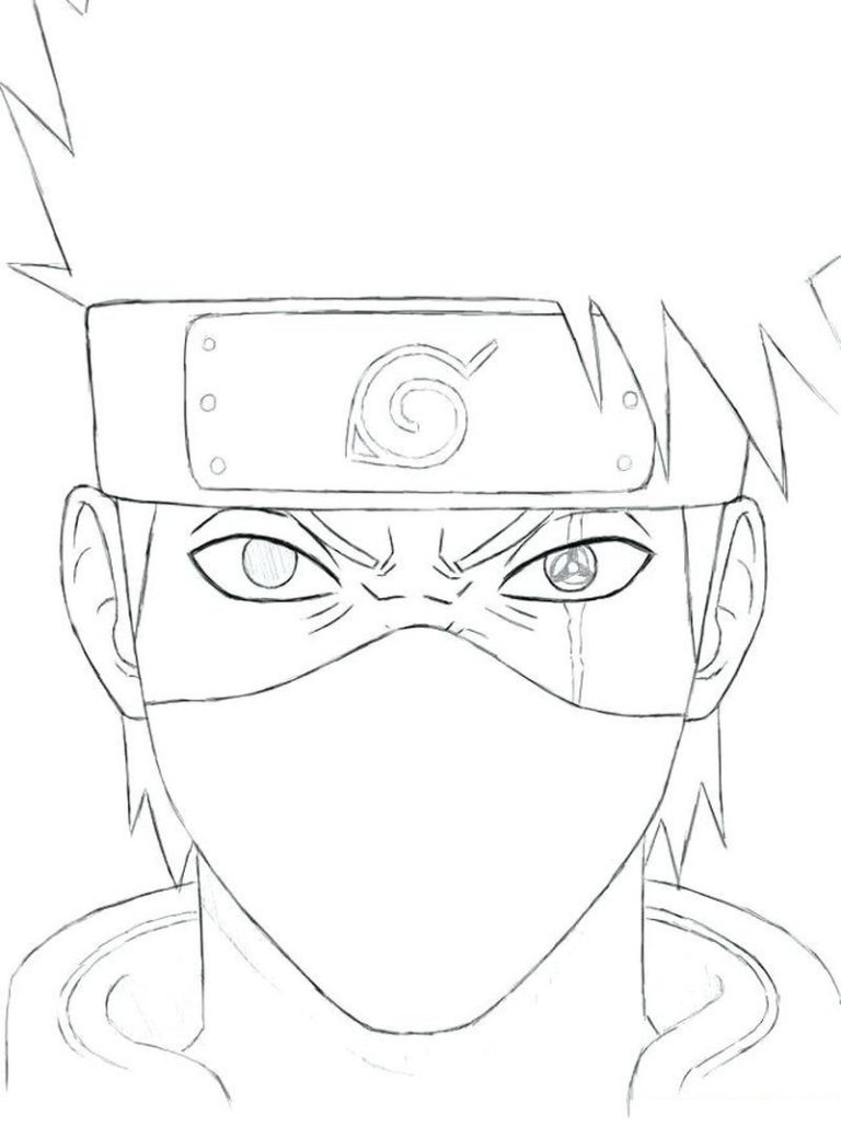 Naruto Kakashi Coloring Page | Best Naruto coloring page only