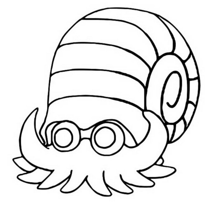 Omanyte Coloring Page