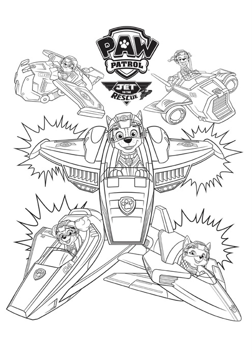Paw Patrol Jet to the Rescue Coloring Pages