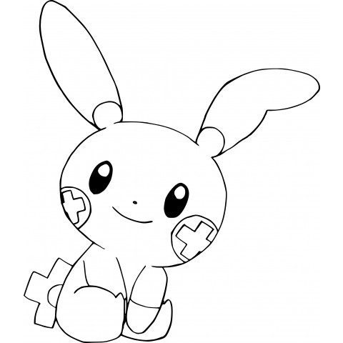 Plusle Coloring Page