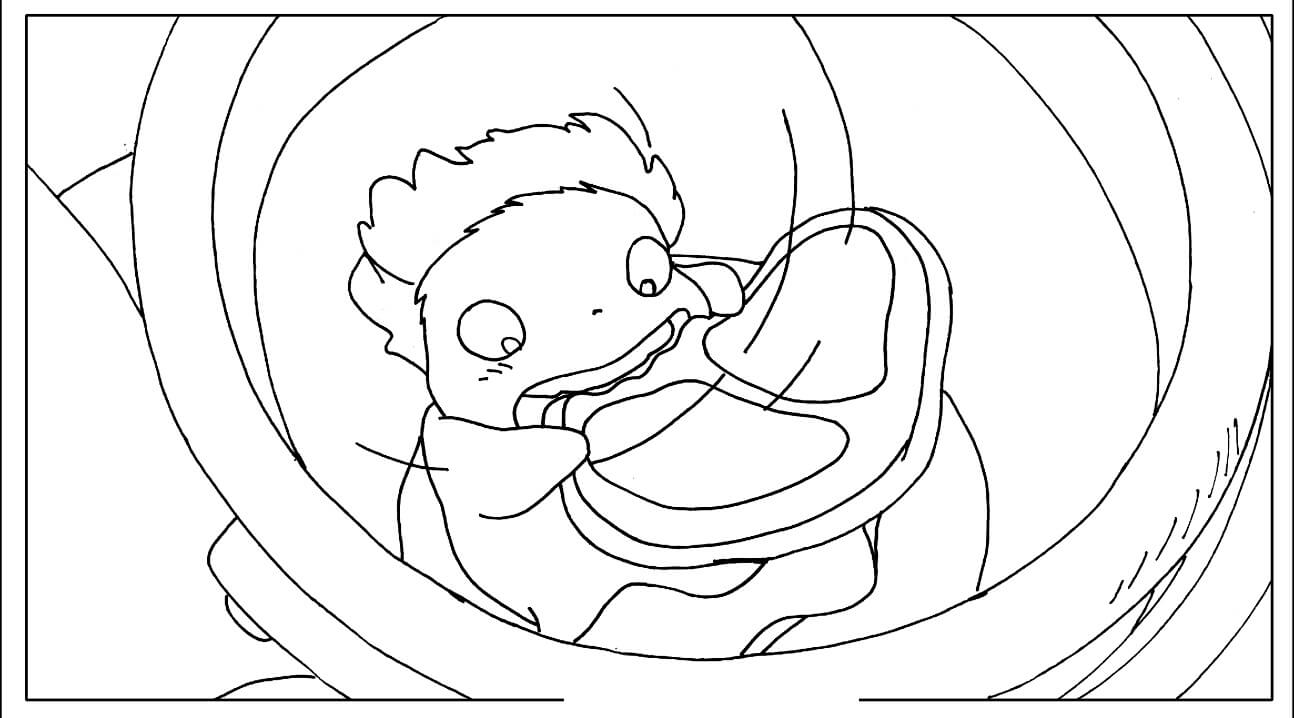 Ponyo ham coloring pages