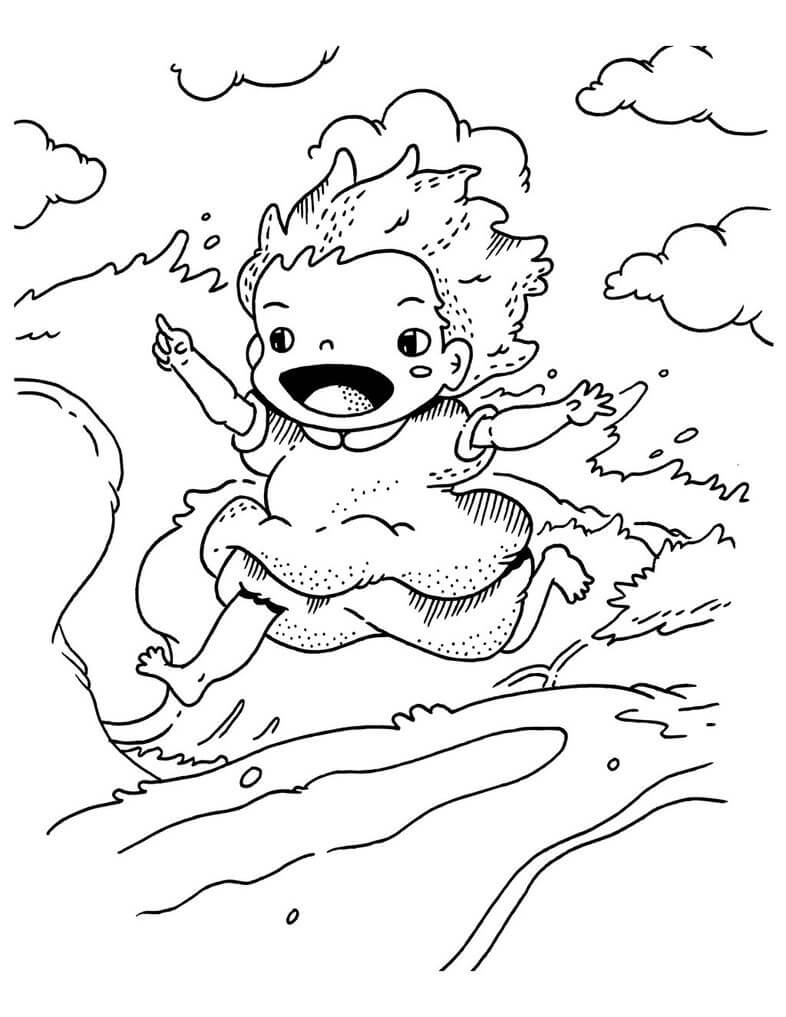 Ponyo Lineart Coloring Pages