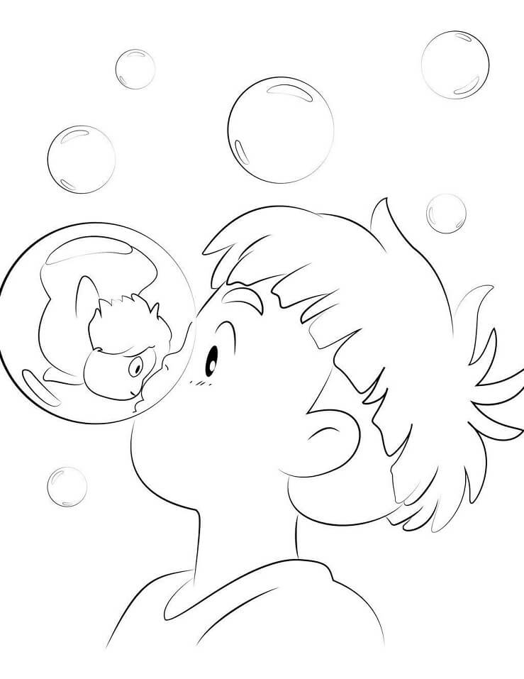 Ponyo Coloring Pages