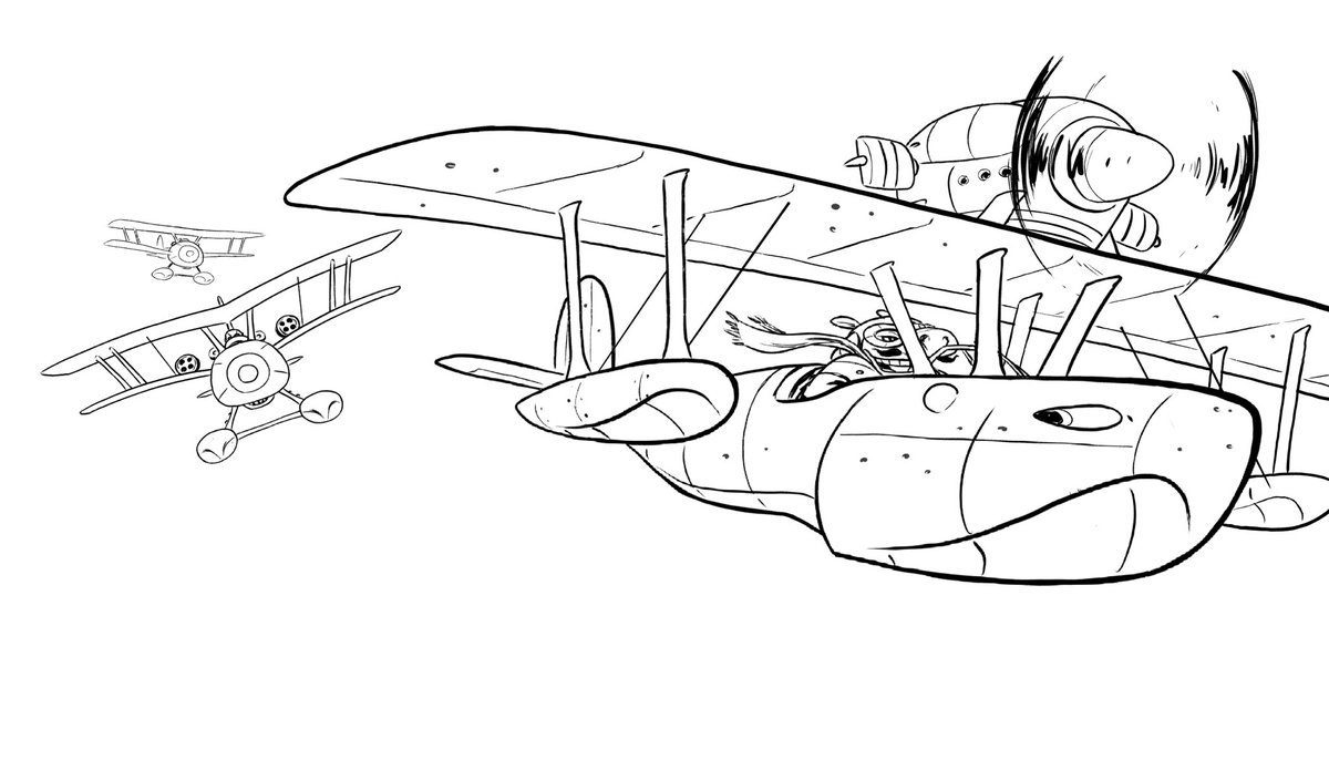 Porco Rosso Airplane Coloring Pages