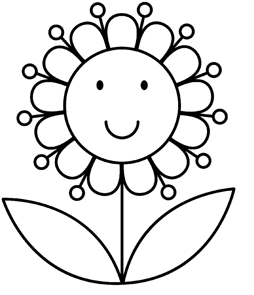 Preschool Flower Coloring Pages