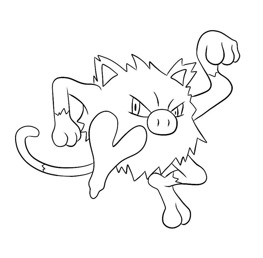 Primeape Coloring Page