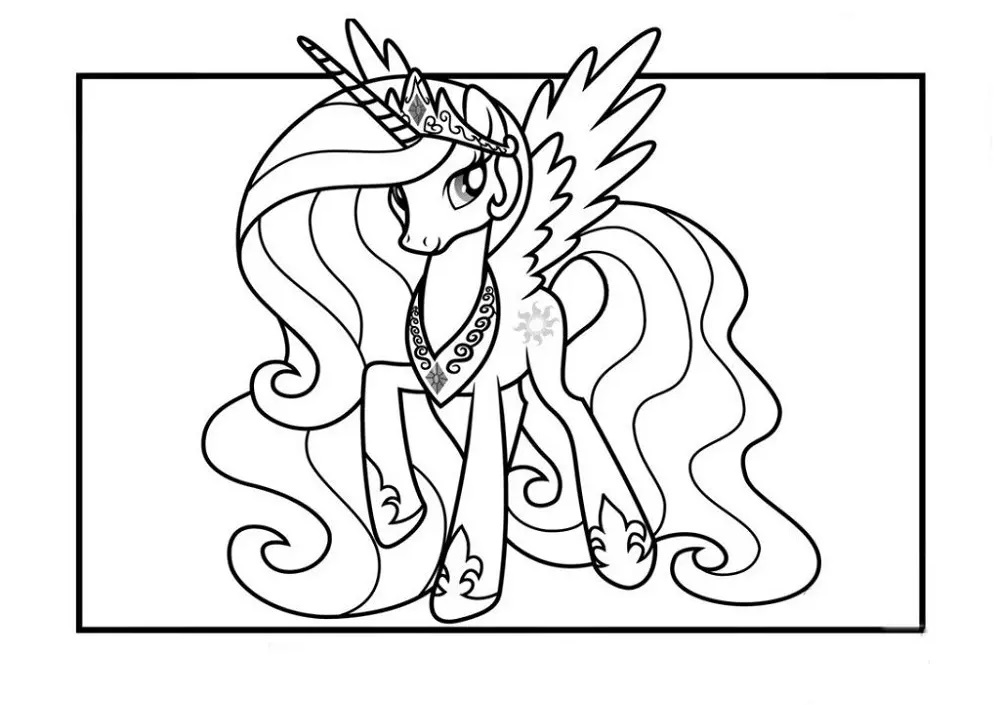 Princess Unicorn Coloring Pages