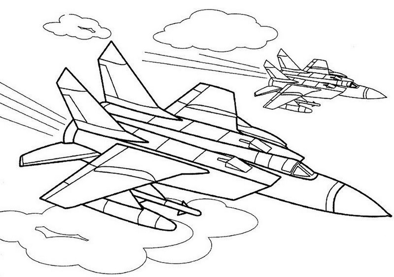Printable Fighter Jet Coloring Pages