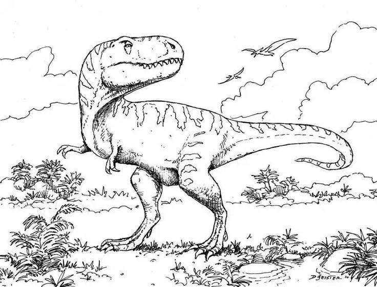 Printable Realistic Dinosaur Coloring Pages