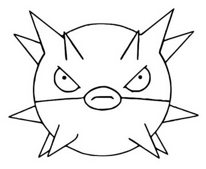 Qwilfish Coloring Page